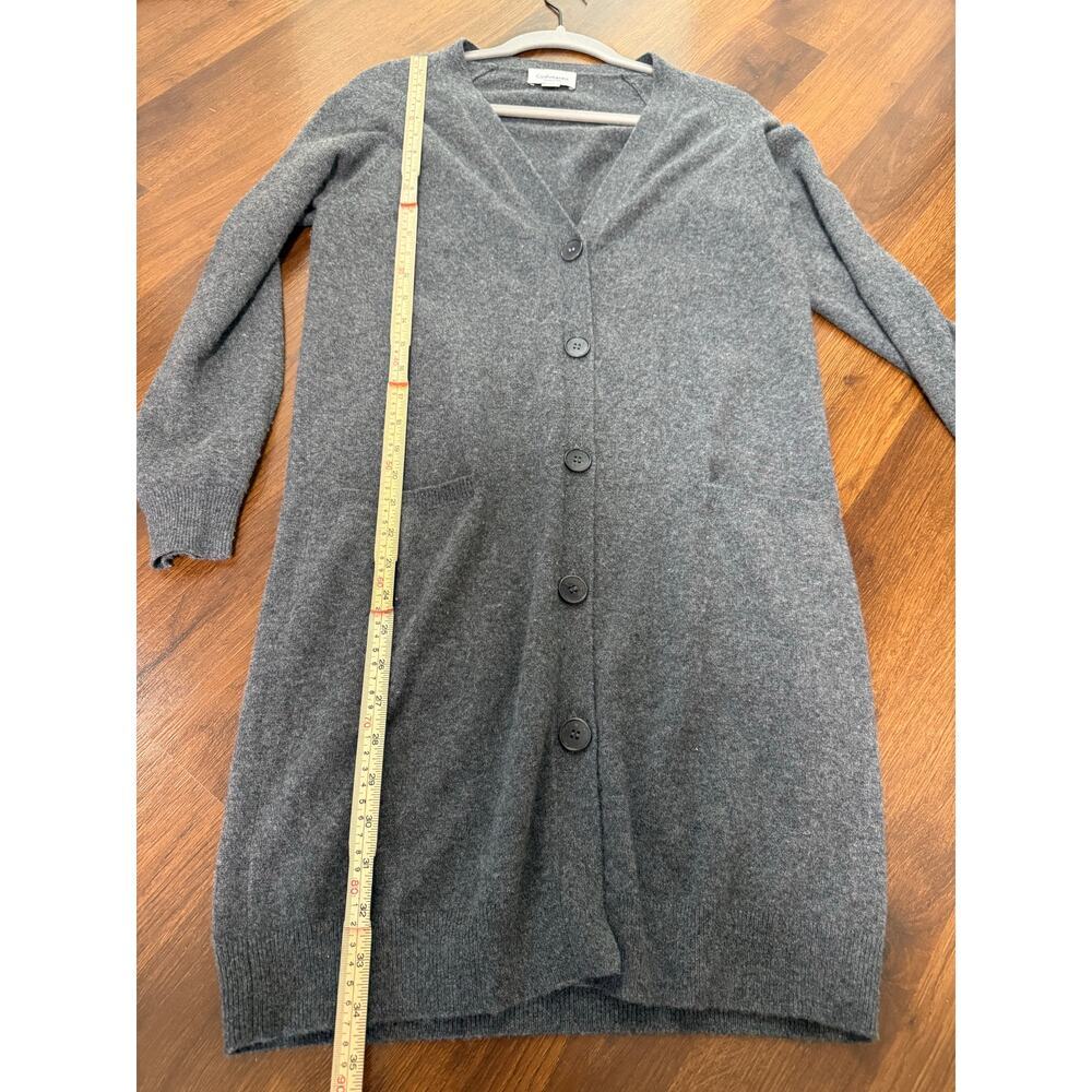 Cashmeren Long Profile Button Front Cardigan 100% Cashmere Casual Gray Sz S - Picture 3 of 7